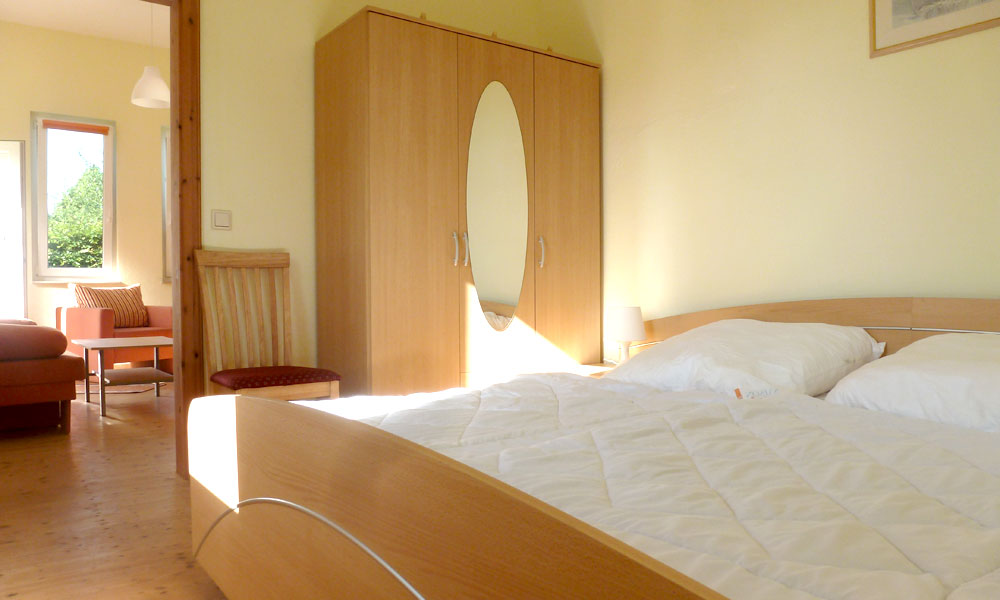 Doppelbett in der Ferienwohnung 